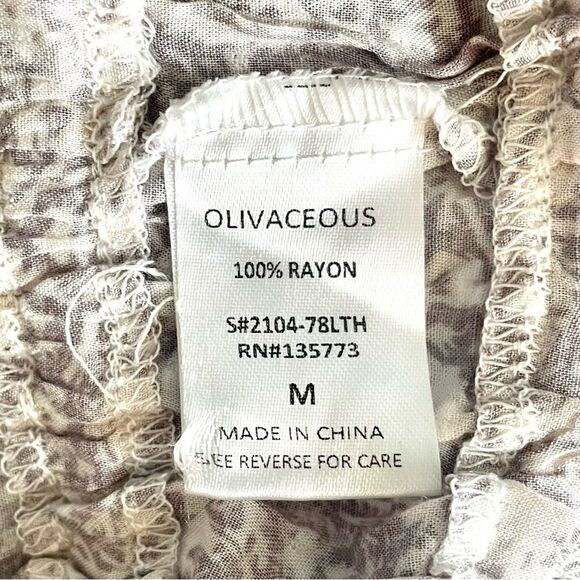 OLIVACEOUS Cropped Floral Print Smocked Off Shoulder Top Dusty People and White - Picture 7 of 8